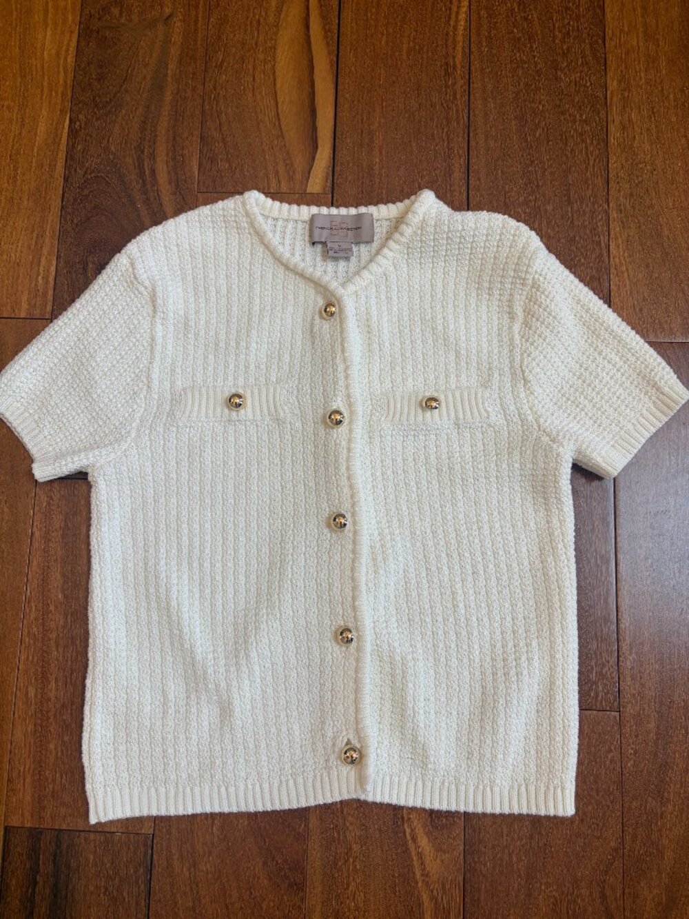 French Connection short sleeve textured knitted cardigan sweater